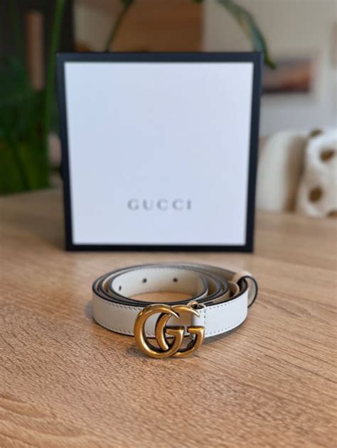 gucci gürtel weiß damen|gucci schmaler gürtel.